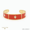bracelet jonc ouvert acier inoxydable vintage résine époxy strass femme 0222530