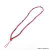 Chaîne de téléphone rondelles polymère façon Heishi 0122569 fushia