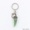 Bijou de sac Porte-clef bohème-chic pendentif effet corne marbré et strass 0822504 vert