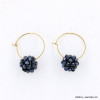 Anneaux chic perles cristal facetté forme framboise 0322578 canon de fusil
