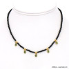 Collier acier inoxydable goutte strass cristal facetté femme 0122616 vert