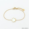 Bracelet acier inoxydable fleur double-face nacre femme 0223058 doré