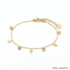 Bracelet acier inoxydable pampilles losange strass femme 0223055 doré