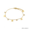 Bracelet acier inoxydable pampilles coeur croissant de lune étoile soleil strass femme 0223052 doré