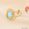 Bague œil protecteur acier et émail coloré femme 0423123 bleu