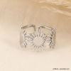 Bague trois marguerites en acier inoxydable femme 0423119 argenté