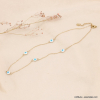 Collier court yeux colorés émail et acier inoxydable femme 0123125 blanc