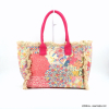 Sac à main fleurs franges coton polyester femme 0923034 fushia