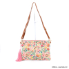 Sac à main floral pochette fleurs pompon coton polyester femme 0923035 multi