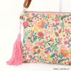 Sac à main floral pochette fleurs pompon coton polyester femme 0923035 multi