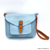 SAC À BANDOULIÈRE SANS POMPON FAÇON CARTABLE FLORA&CO SIMILI-CUIR SOUPLE FEMME 0922048 bleu ciel