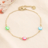 Bracelet acier inox 3 yeux protecteurs émail femme 0223146 multi