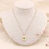 Collier acier inoxydable médaille étoile cristaux 0123165 bleu