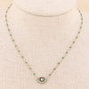 Collier court œil protecteur émail et acier inoxydable 0123162 vert