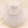 Collier ras de cou spécial cérémonie perles et métal pour femme 0123139 blanc