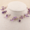 Collier chic perles pierres naturelles et chaînes métal pour femme 0123137 violet