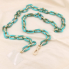 Chaîne de téléphone gros maillons acétate mousqueton adaptateur 0123134 bleu turquoise