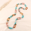 Sautoir gros maillons acétate marbré femme 0123590 multi