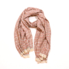 Écharpe façon tweed fibres colorées viscose finition franges 0723035 rouge bordeaux