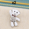 Pin's X2 nounours joyeux strass métal émail 0623504 blanc