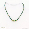 Collier disques acier inoxydable billes pierre naturelle 0122585 vert aqua