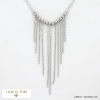 Collier soirée acier inoxydable billes franges 0122534 argenté