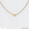 Collier soirée acier inoxydable trèfle strass 0122548 doré