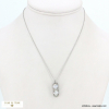 Collier chic acier inoxydable pendentif strass losange 0122578 argenté