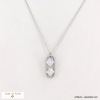 Collier chic acier inoxydable pendentif strass losange 0122578 argenté