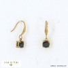 Boucles d'oreilles chic acier inoxydable strass carré 0322535 noir