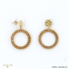 Boucles d'oreilles acier inoxydable anneau pierre 0322509 orange