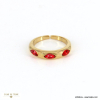 Bague acier inoxydable strass navettes colorés 0422521 rouge bordeaux