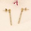 Boucles d'oreilles acier inoxydable tige strass 0323590 doré
