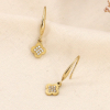Boucles d'oreille acier inoxydable trèfle strass femme 0323574 doré