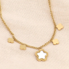 Collier acier inoxydable 5 pampilles trèfle nacre 0123607 doré