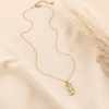 Collier acier inoxydable pendentif amulette étoiles strass 0123612 doré