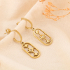 Demi-créoles acier inoxydable pendentif amulette étoiles strass 0323579 doré