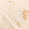 Collier acier inoxydable pendentif plaque étoile strass 0123614 doré