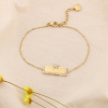 Bracelet acier inoxydable pendentif plaque étoiles strass 0223580 doré