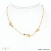 Collier acier inoxydable serpent strass colorés 0123021 rouge