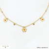 Collier acier inoxydable fleur marguerite strass colorés 0123023 rouge