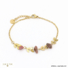 Bracelet acier inoxydable épis de blé éclats pierre 0223020 rose