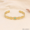 Bracelet jonc acier inoxydable oeil grec bleu chance 0223130 doré