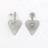 Boucles d'oreille acier inoxydable coeur ajouré 0323011 argenté