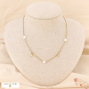 Collier acier inoxydable étoile nacre 0123067 blanc