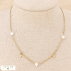 Collier acier inoxydable étoile nacre 0123067 blanc