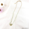 Collier acier inoxydable fleur marguerite pierre 0123068 vert