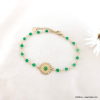 Bracelet acier inoxydable fleur marguerite pierre 0223067 vert