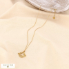 Collier acier inoxydable pendentif planète strass 0123089 doré