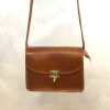 Sac porté épaule rigide cuir véritable style pleine fleur 0922547 cognac